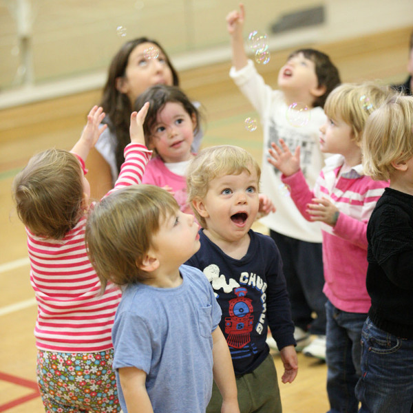 Happy group of kids during Sportball Parent & Child class.